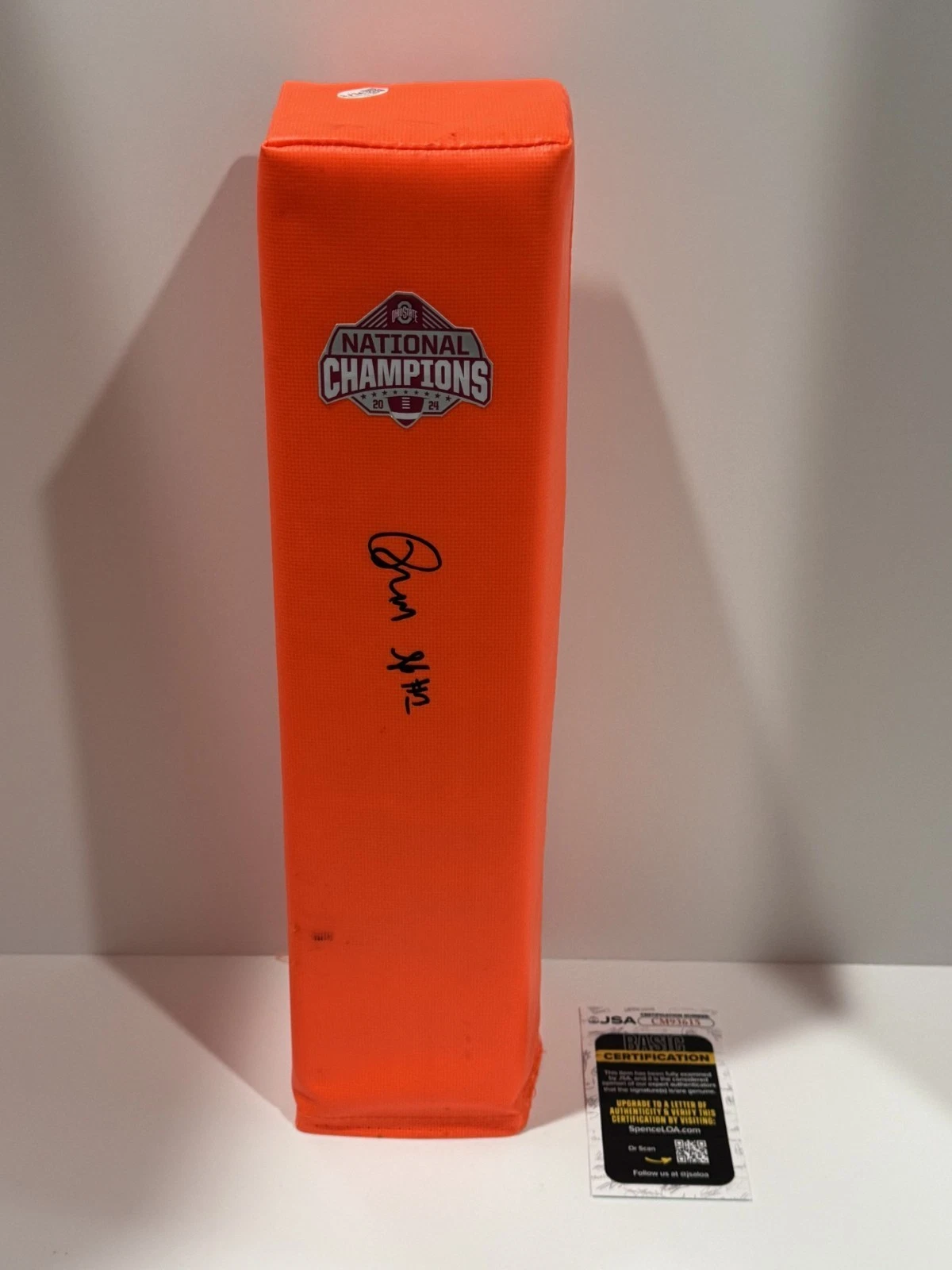 DAVISON IGBINOSUN SIGNED PYLON OHIO ST. BUCKEYES 2024 NATIONAL CHAMPIONS JSA COA
