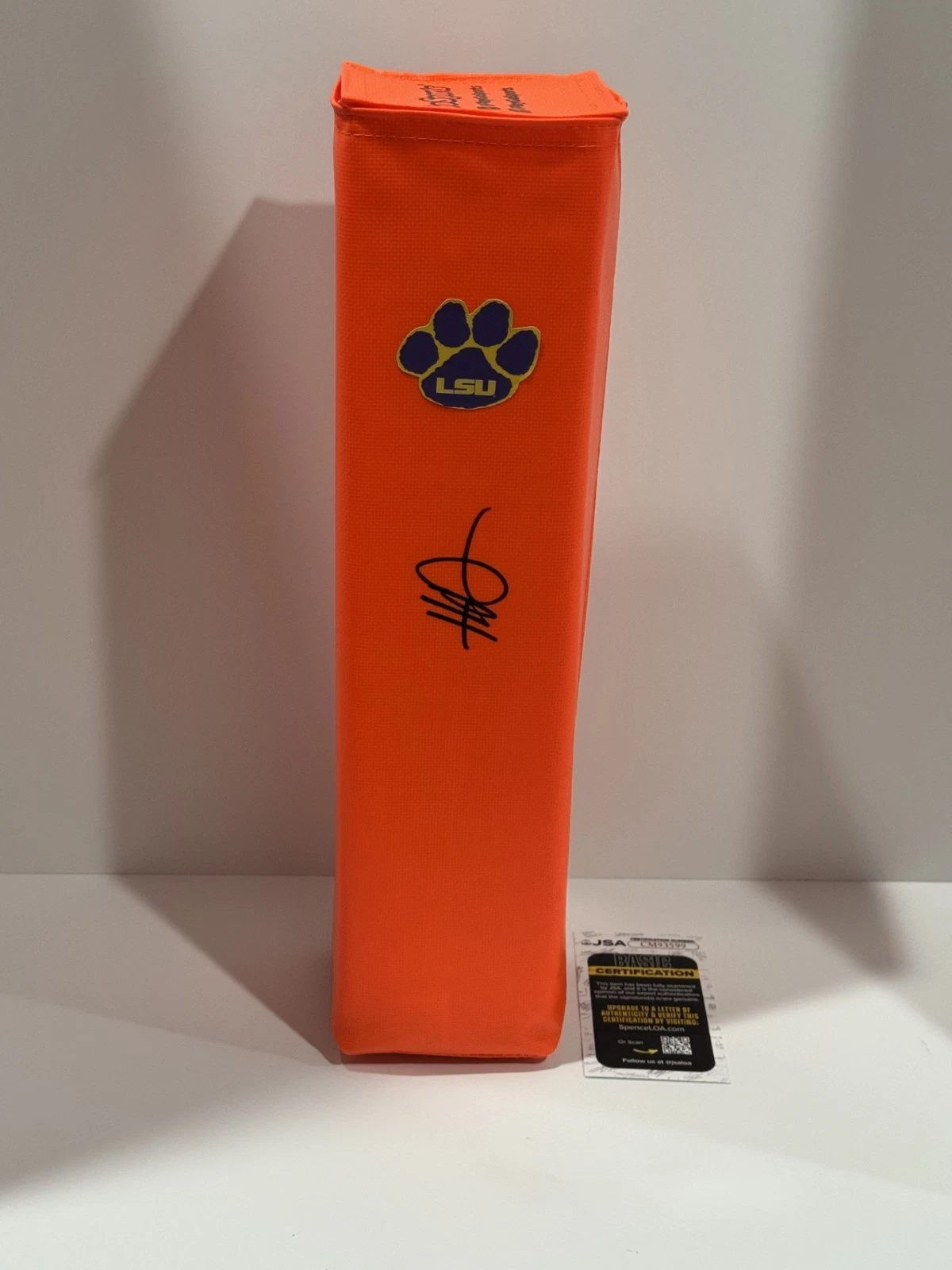 HAROLD PERKINS SIGNED TOUCHDOWN PYLON LSU TIGERS NFL STAR PROOF JSA COA