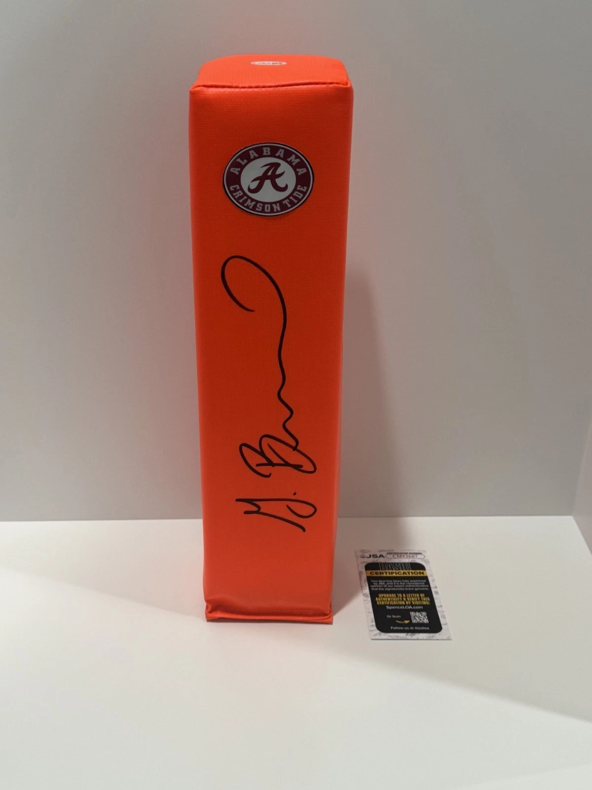 GERMIE BERNARD SIGNED TOUCHDOWN PYLON ALABAMA CRIMSON TIDE JSA COA