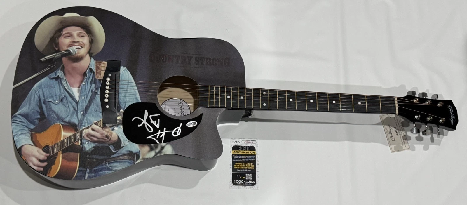 GARRETT HEDLUND SIGNED CUSTOM ACOUSTIC GUITAR COUNTRY STRONG JSA COA