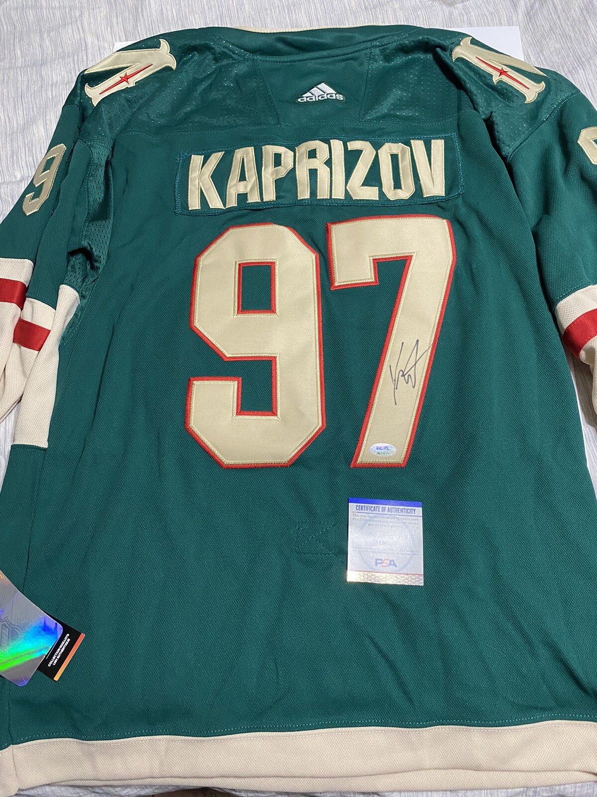 Kirill Kaprizov signed autographed Custom Stitched MN wild jersey PSA COA L2