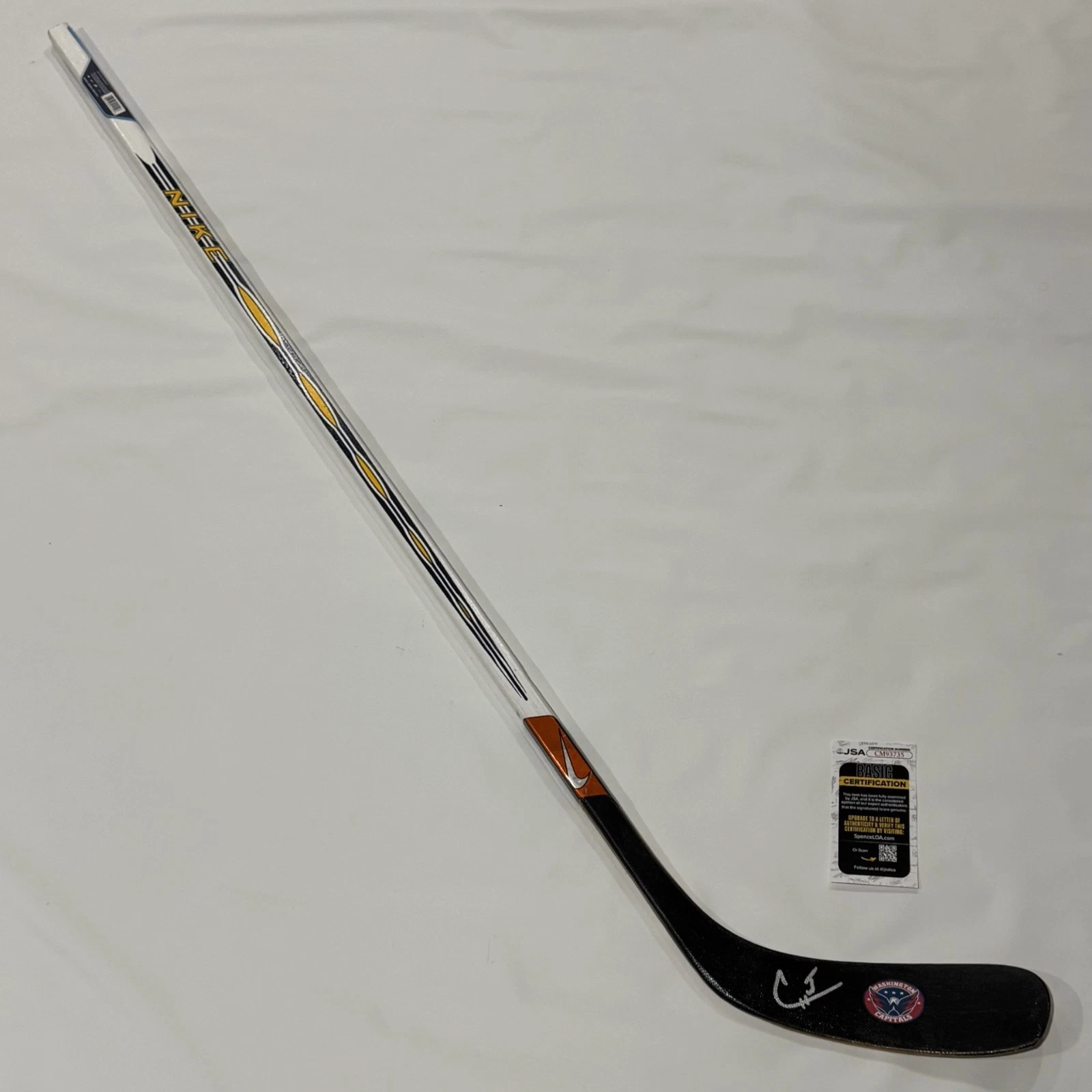 COLE HUTSON SIGNED HOCKEY STICK WASHINGTON CAPITALS ROOKIE STAR JSA COA
