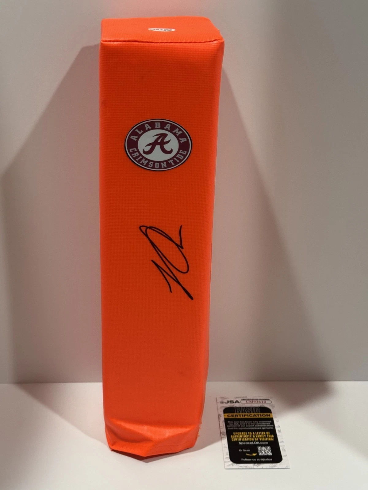 LT OVERTON SIGNED TOUCHDOWN PYLON ALABAMA CRIMSON TIDE FOOTBALL JSA COA