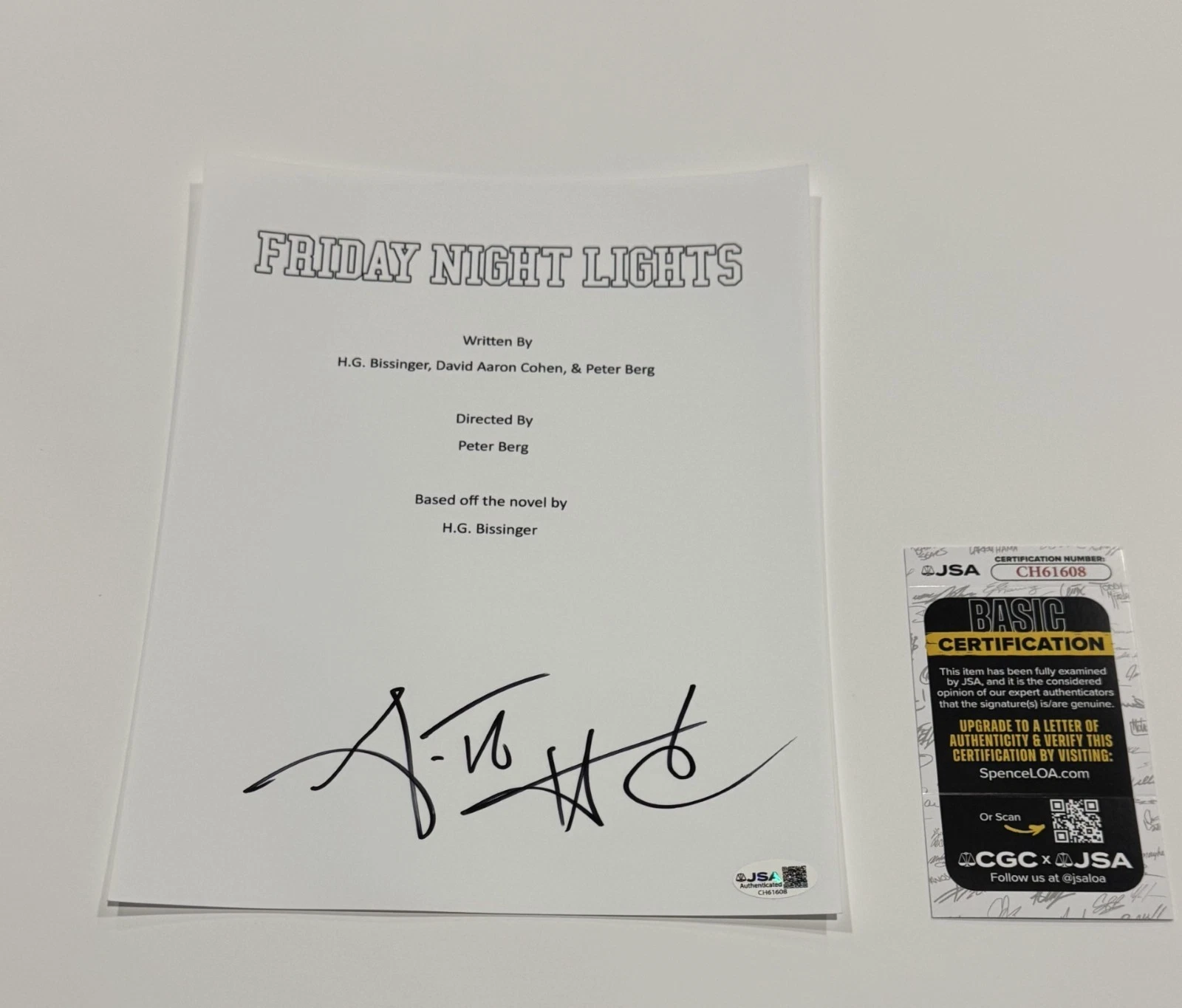 GARRETT HEDLUND SIGNED FRIDAY NIGHT LIGHTS FULL MOVIE SCRIPT AUTOGRAPHED JSA COA