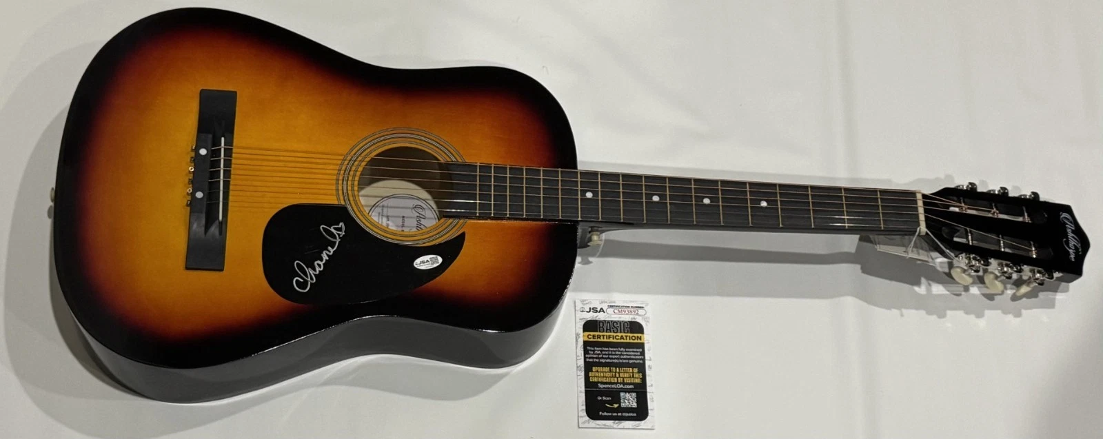 CHANEL WEST COAST SIGNED SUNBURST ACOUSTIC GUITAR COUNTRY MTV JSA COA