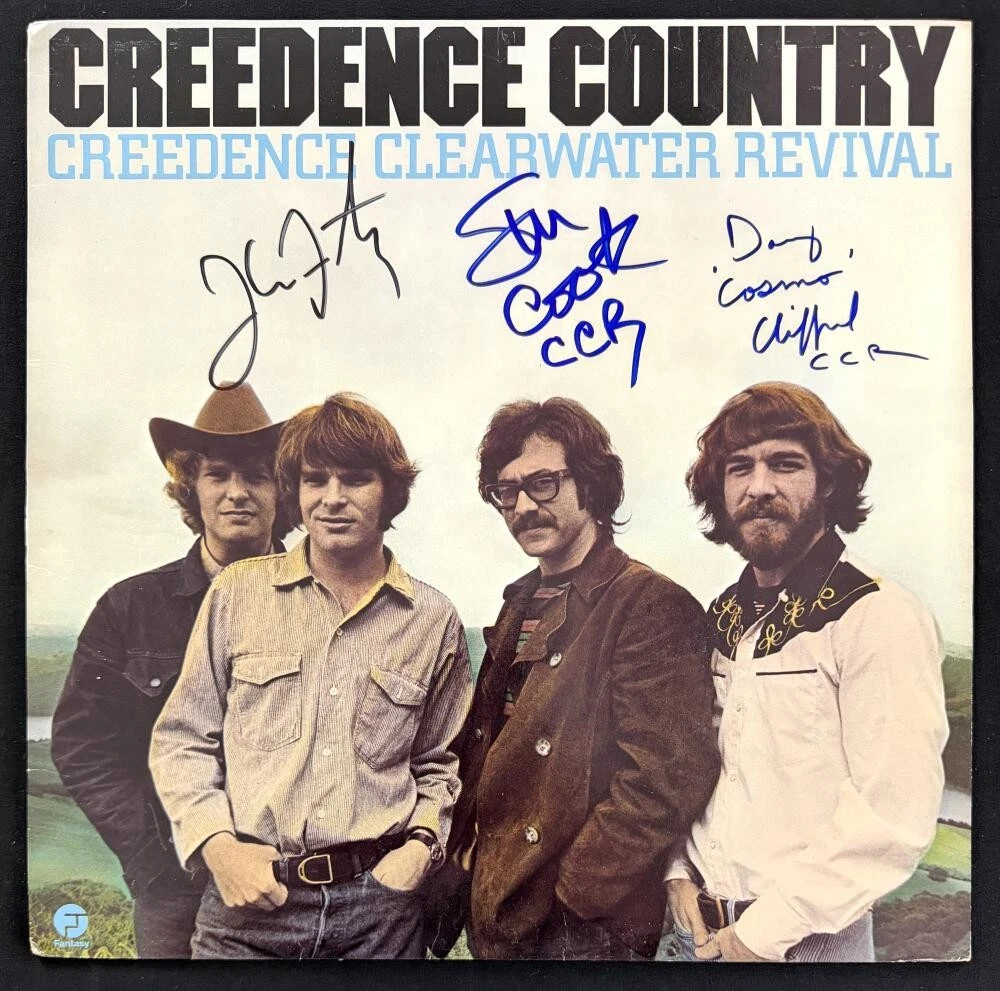 Creedence Clearwater Revival Band Signed Autograph Album Record LP w/ JSA COA