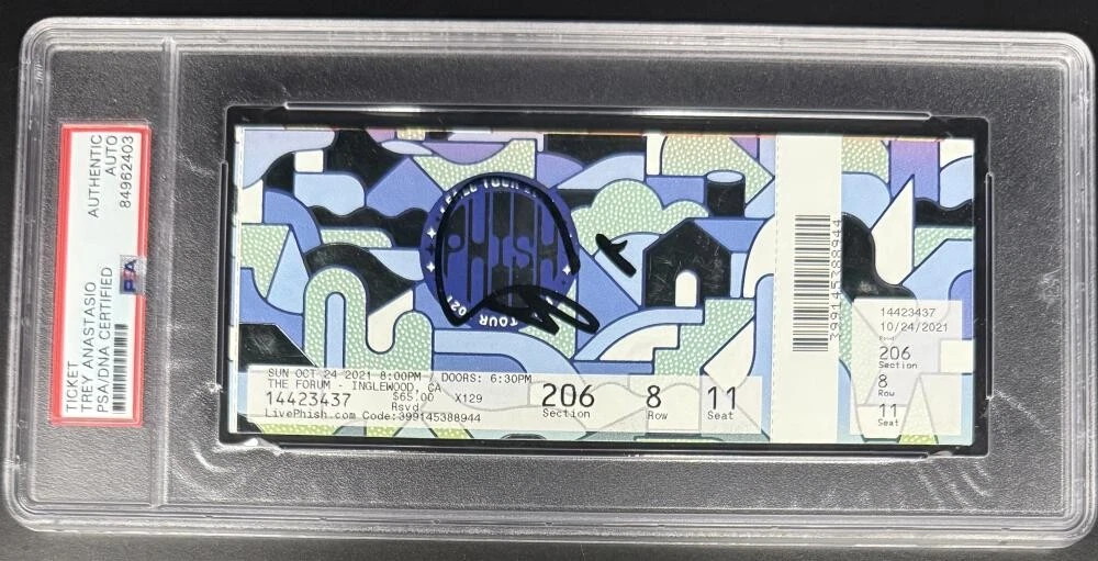 Trey Anastasio Phish Signed Autograph PTBM LA Forum 2021 Ticket PSA/DNA Slab COA