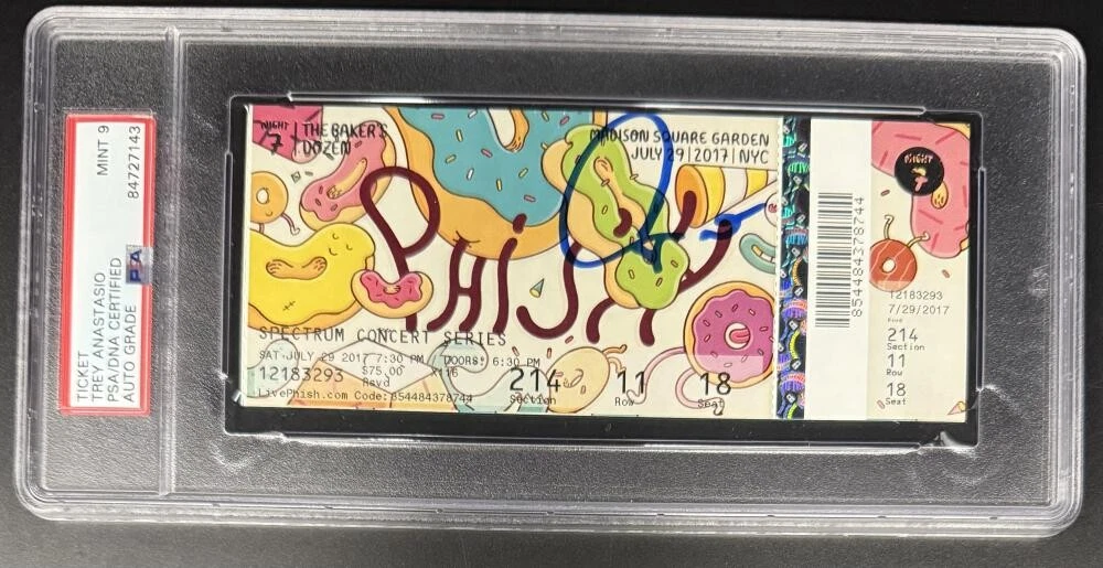 Trey Anastasio Phish Signed Autograph MSG Bakers Dozen 7 Cinnamon Ticket PSA/DNA