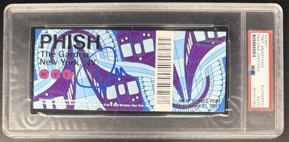 Trey Anastasio Phish Signed Autograph NYE 2021 Sci-Fi MSG PTBM Ticket PSA/DNA