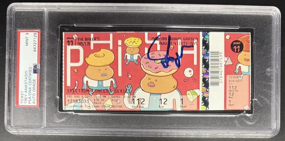 Trey Anastasio Phish Signed Autograph MSG Bakers Dozen 11 Lemon Ticket PSA/DNA