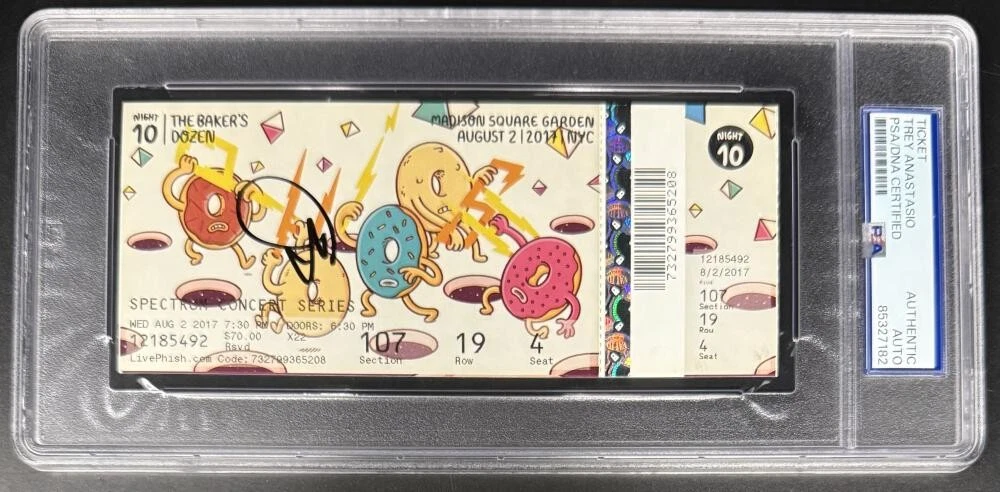 Trey Anastasio Phish Signed Autograph Bakers Dozen 10 Holes PTBM Ticket PSA/DNA