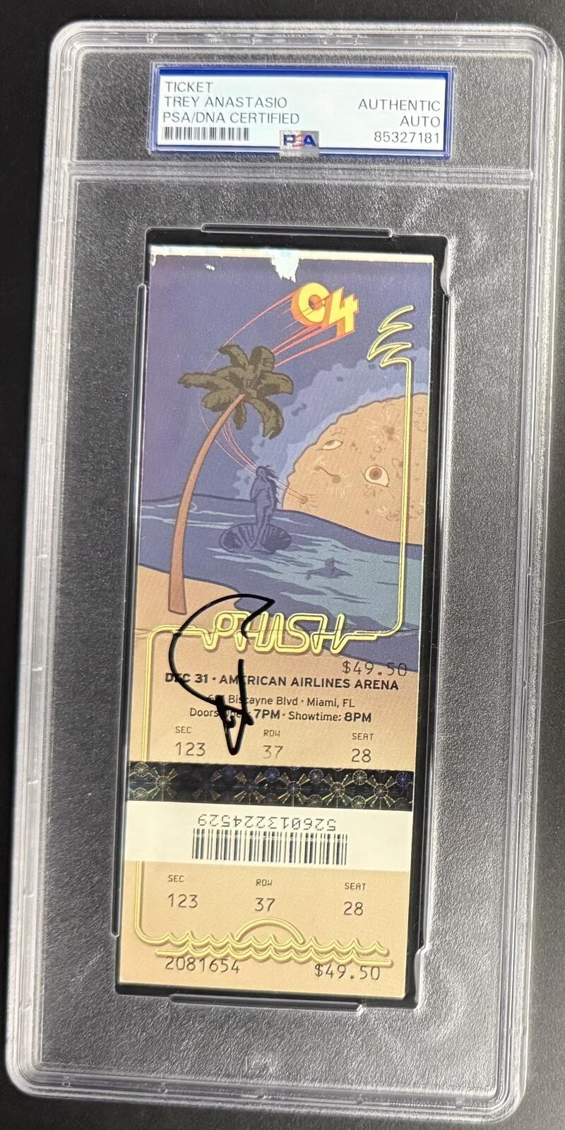 Trey Anastasio Phish Signed Autograph New Years Eve Miami PTMB Ticket PSA/DNA