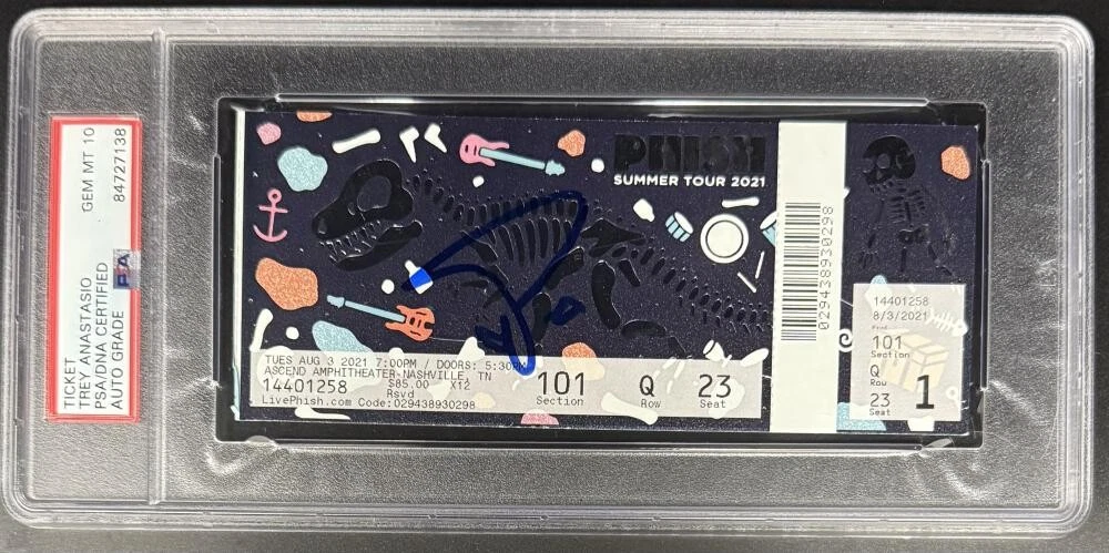 Trey Anastasio Phish Signed Autograph Summer Ascend 2021 PTBM Ticket PSA/DNA COA