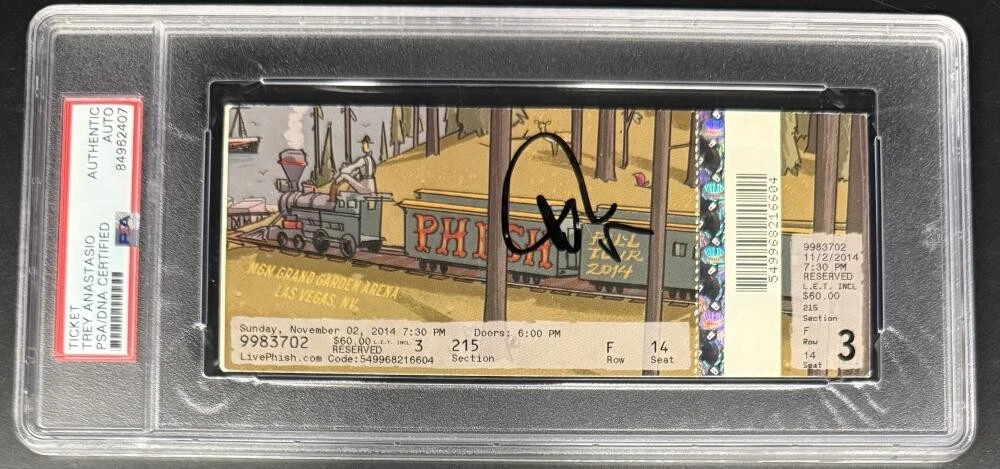 Trey Anastasio Phish Signed Autograph Las Vegas 2014 Fall Tour Ticket PSA/DNA