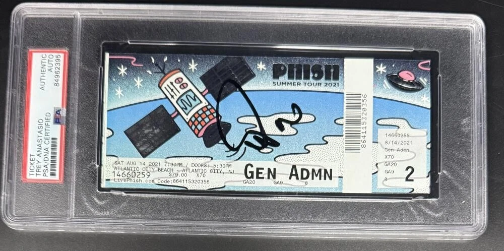Trey Anastasio Phish Signed Autograph Summer 2021 AC NJ Ticket PSA/DNA COA PTBM