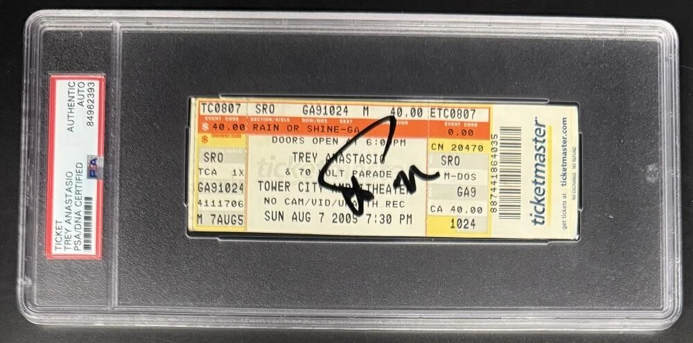 Trey Anastasio Phish Signed Autograph Tower City 2005 Summer Ticket PSA/DNA COA