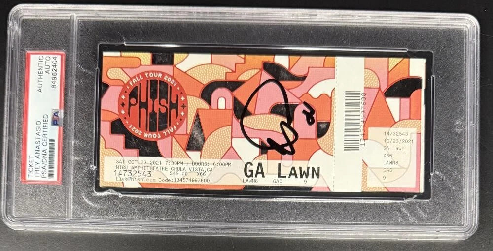 Trey Anastasio Phish Signed Autograph Chula Vista 2021 PTBM Ticket PSA/DNA COA