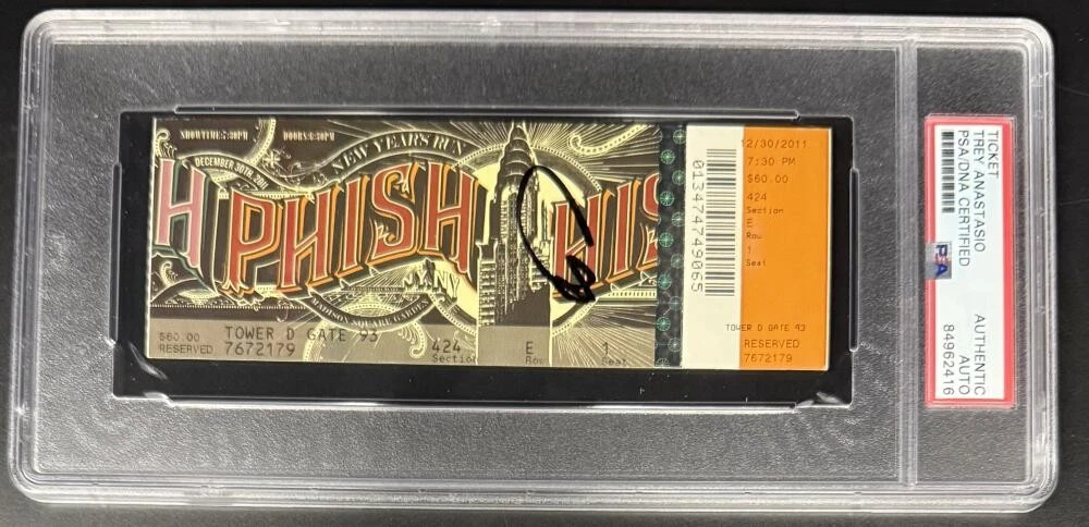 Trey Anastasio Phish Signed Autograph NYE 2011 Steam NYC PTBM Ticket PSA/DNA COA