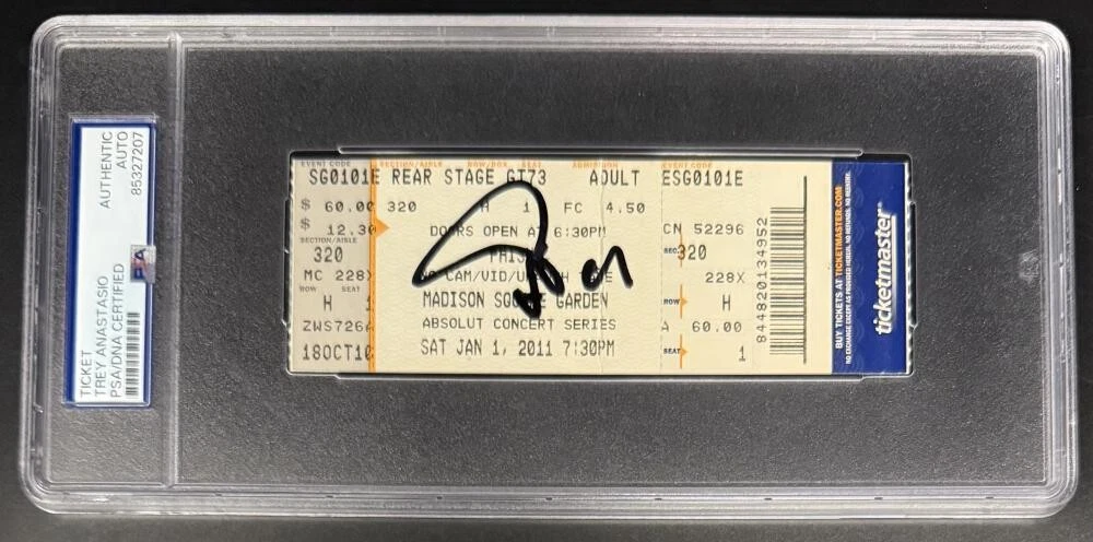 Trey Anastasio Phish Signed Autograph NYE 2010 MeatStick Dancers Ticket PSA/DNA