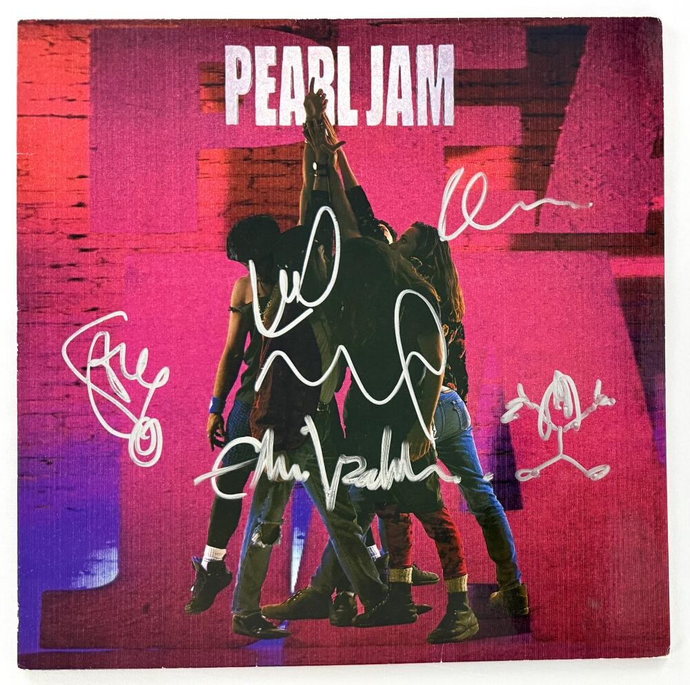 Pearl Jam Band Signed Autograph Ten Album - Eddie Vedder Dave Krusen Sketch JSA