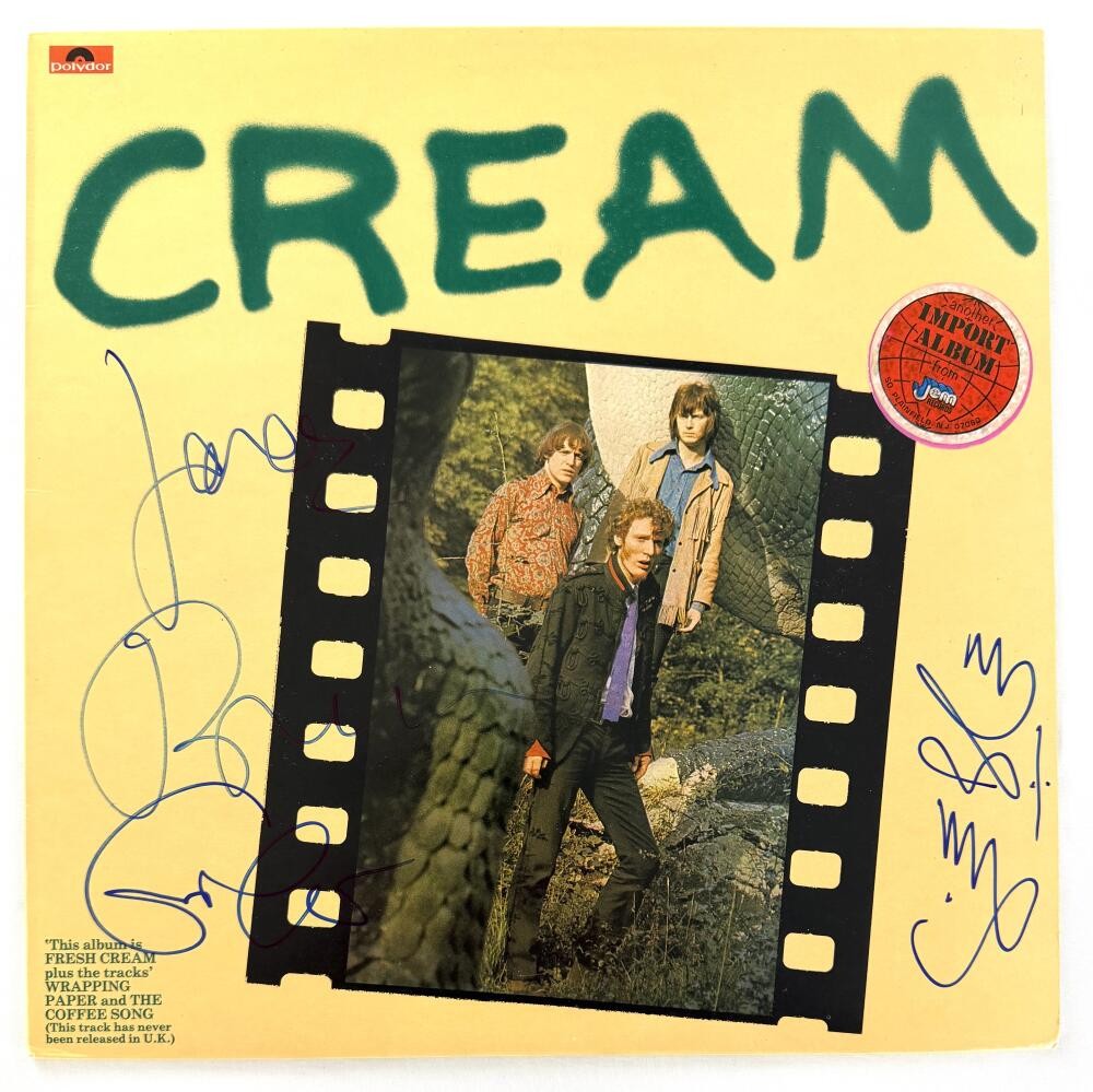 Eric Clapton Ginger Baker & Jack Bruce Signed Cream Album Vinyl Record JSA COA