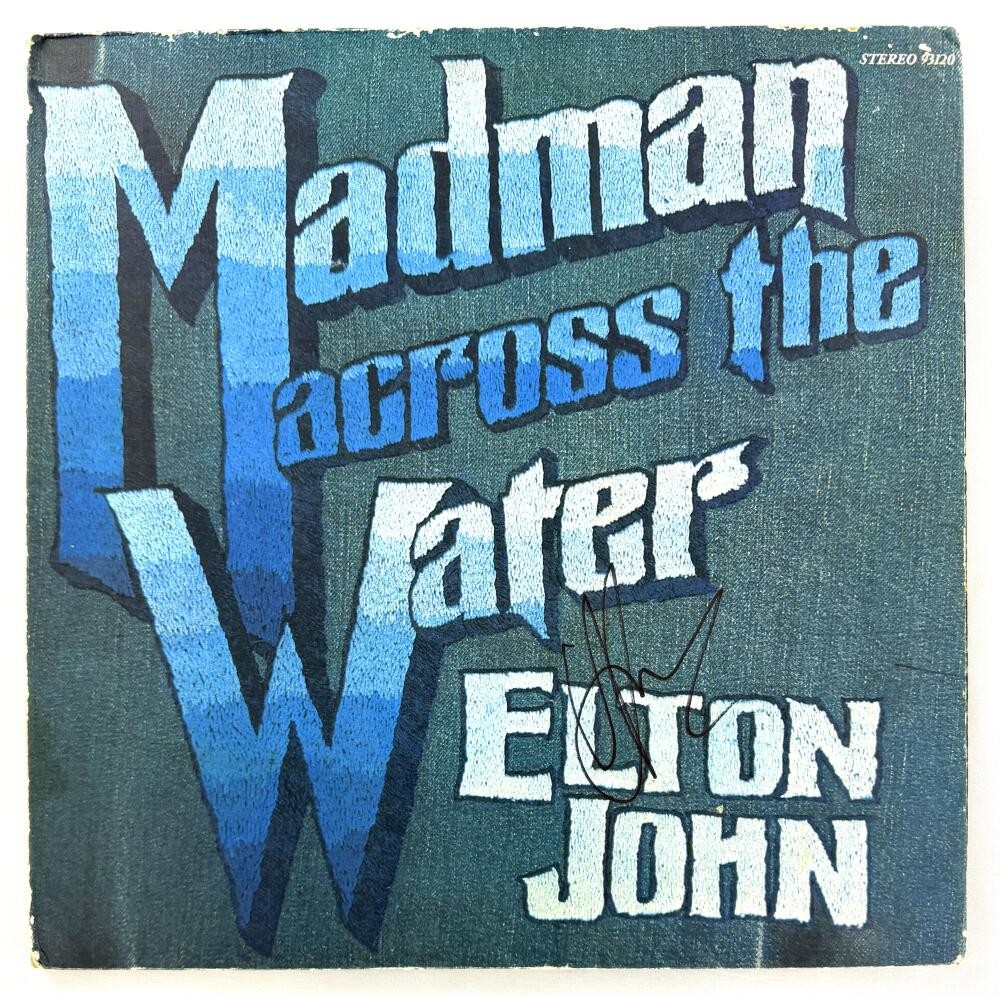 Elton John Signed Autograph Madman Across the Water Album Vinyl Record JSA COA