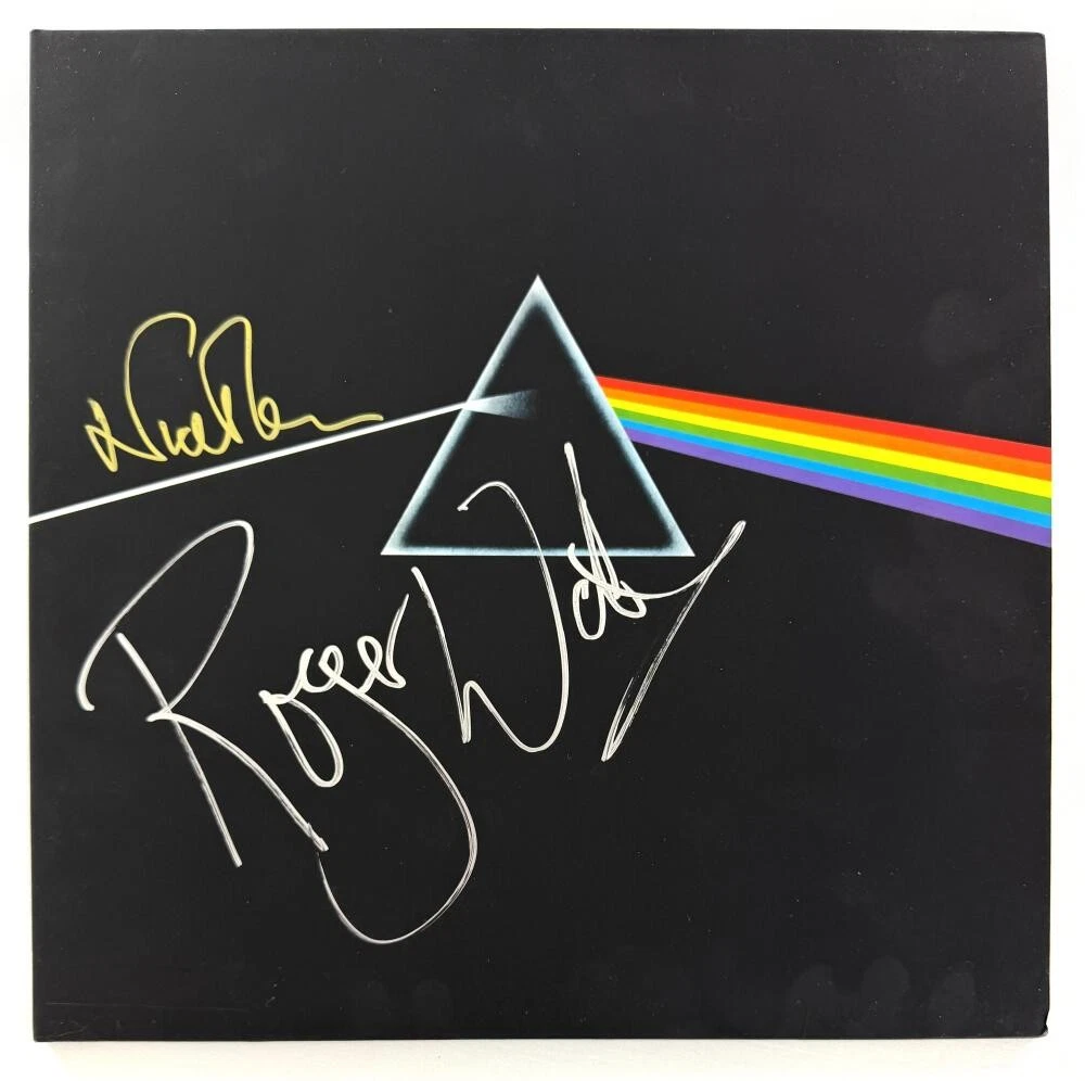 Roger Waters & Mason Signed Autograph Dark Side of the Moon Album Record Beckett