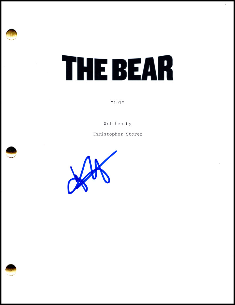Matty Matheson Signed Autograph The Bear Full Pilot Script Screenplay - Neil Fax
