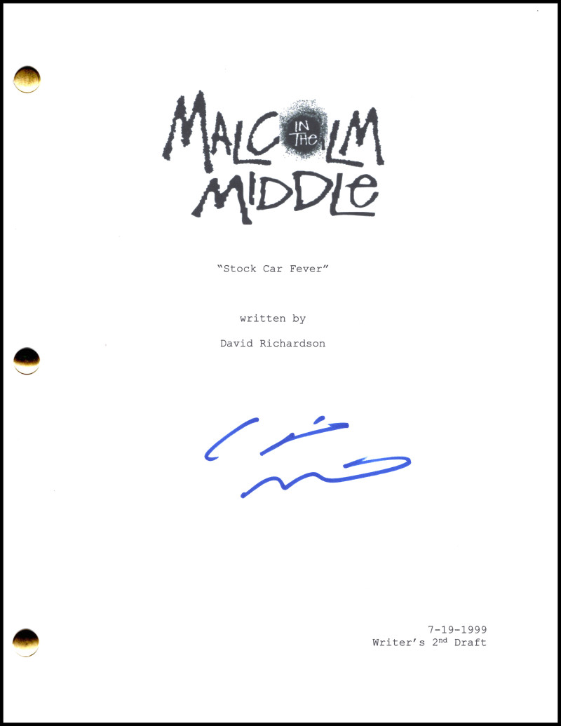 Christopher Masterson Signed Autograph Malcolm in the Middle Script Screenplay