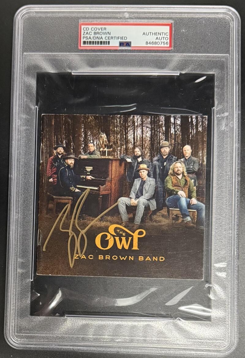 Zac Brown Signed Autograph PSA/DNA Encapsulated Slabbed Band Owl CD Cover COA A