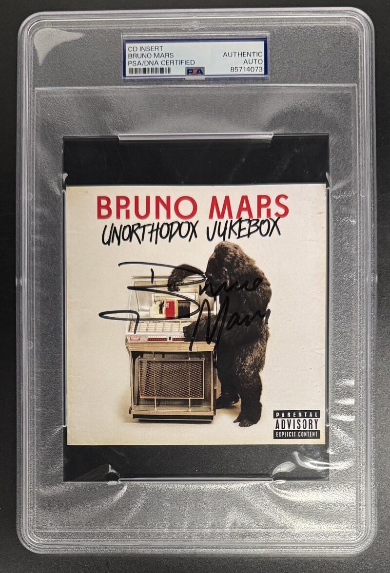 Bruno Mars Signed Autograph PSA/DNA Slabbed Unorthodox Jukebox CD Cover COA