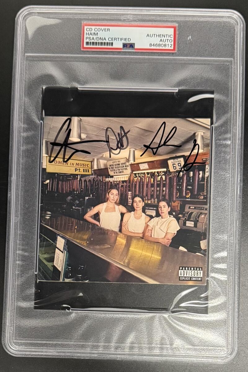 Haim Women in Music 3 Signed Autograph PSA/DNA Slabbed CD Cover COA Encapsulated