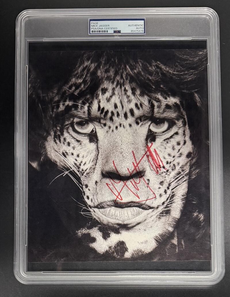 Mick Jagger Signed Autograph Rolling Stones PSA/DNA COA Encapsulated 8x10 Photo