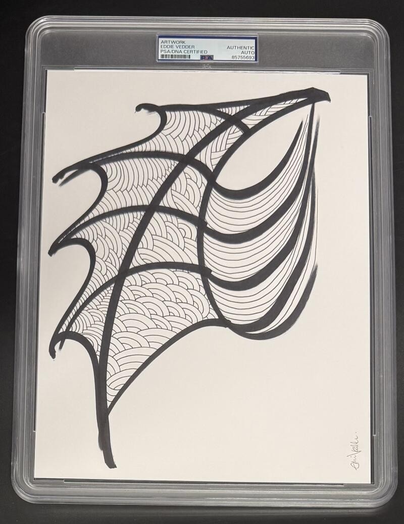 Eddie Vedder Pearl Jam Signed Autograph Wave Drawings Artwork Series PSA/DNA COA