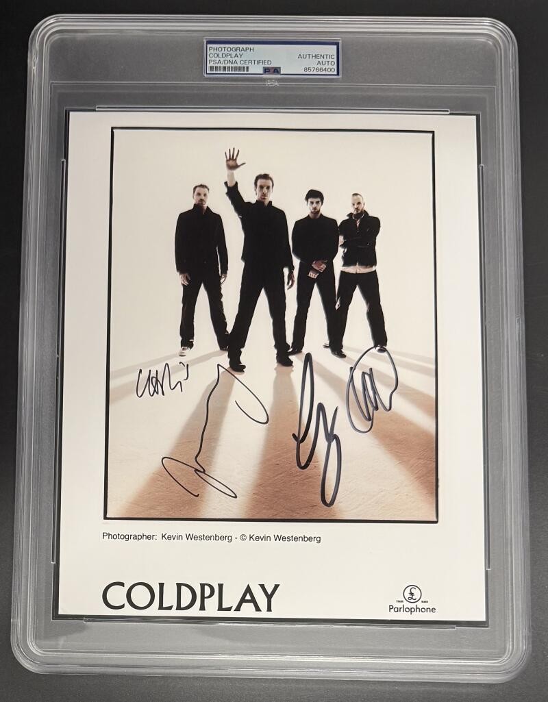 Coldplay Signed Autograph Full Promo PSA/DNA COA 8x10 Slab Photo Chris Martin C