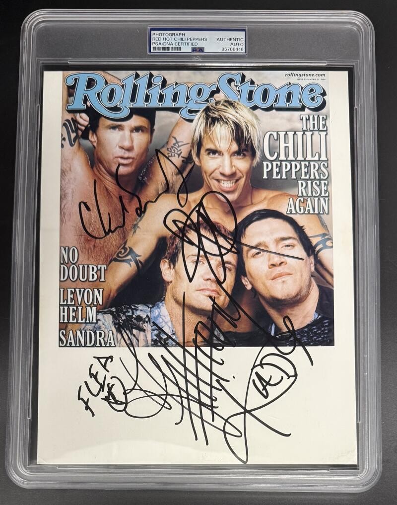 Red Hot Chili Peppers Signed Autograph Kiedis Flea PSA/DNA COA Slab 8x10 Photo
