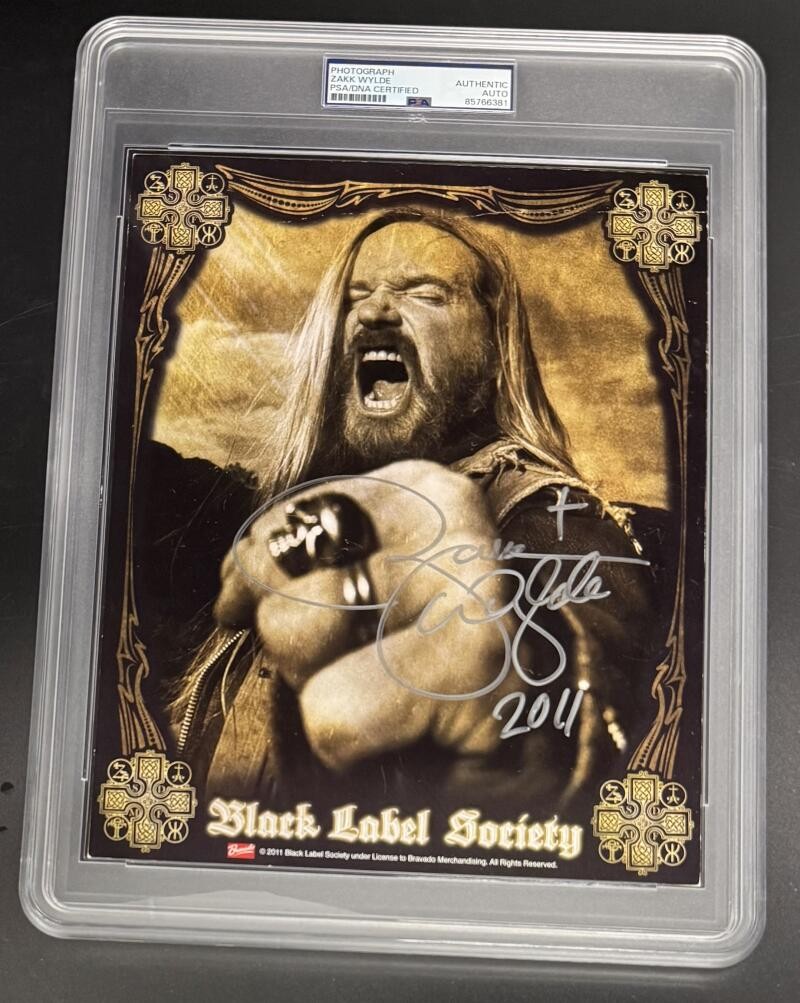 Zakk Wylde Signed Autograph Black Label Society Rare PSA/DNA 8x10 COA Slab Photo