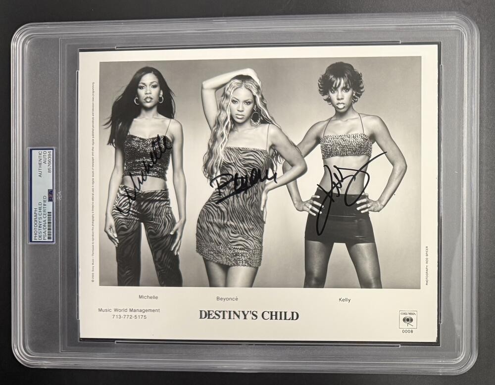 Destiny's Child Beyonce Signed Autograph Full Promo PSA/DNA 8x10 COA Slab Photo