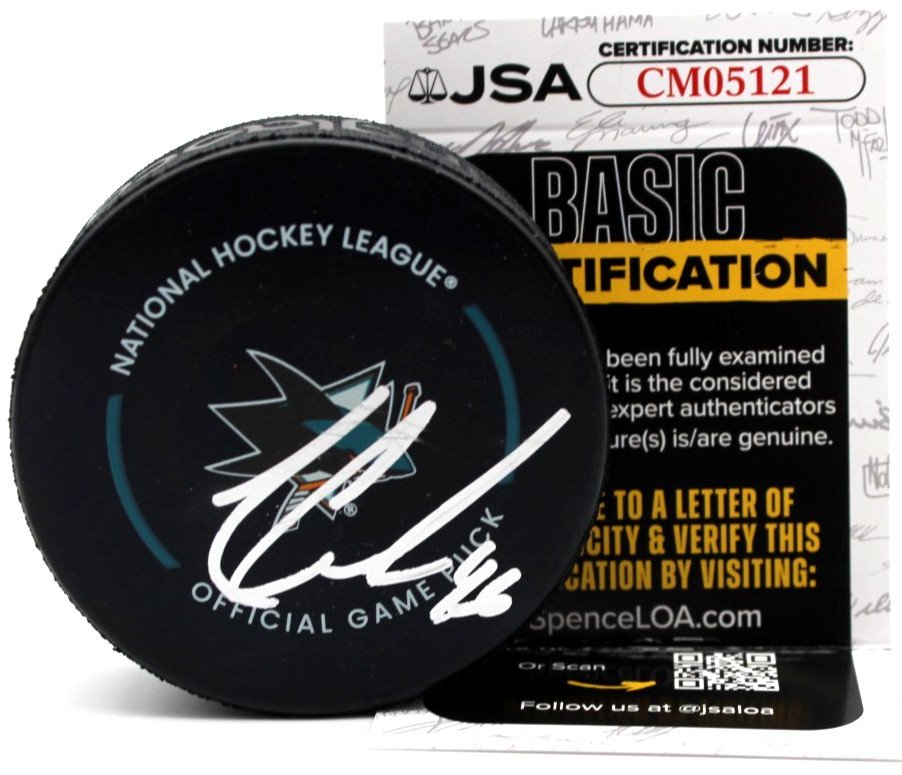 Cam Lund Signed San Jose Sharks Official Hockey Game Puck w/JSA COA CM05121