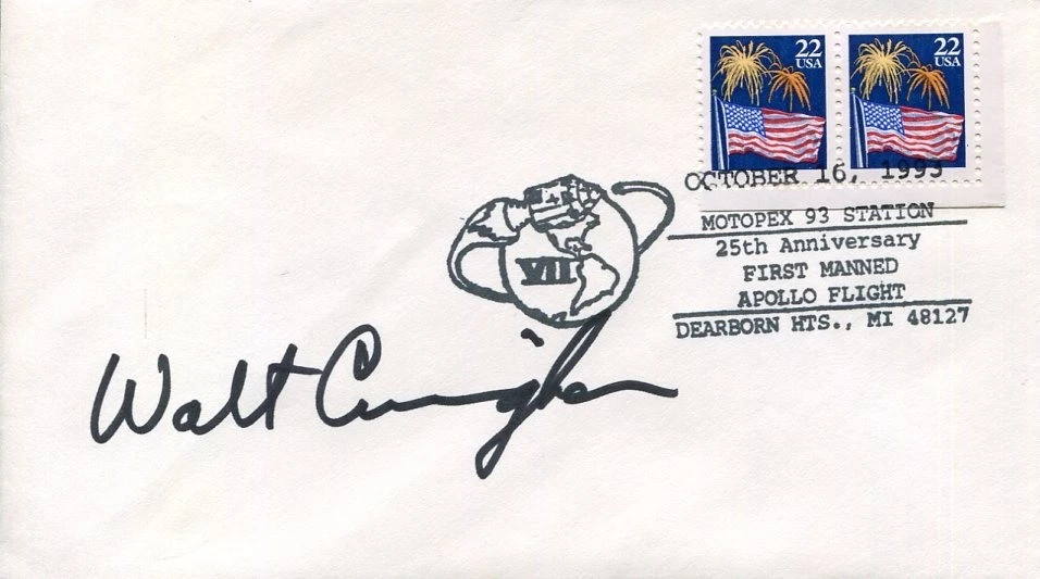 Walt Walter Cunningham NASA Apollo 7 Astronaut Space Signed Autograph FDC JSA