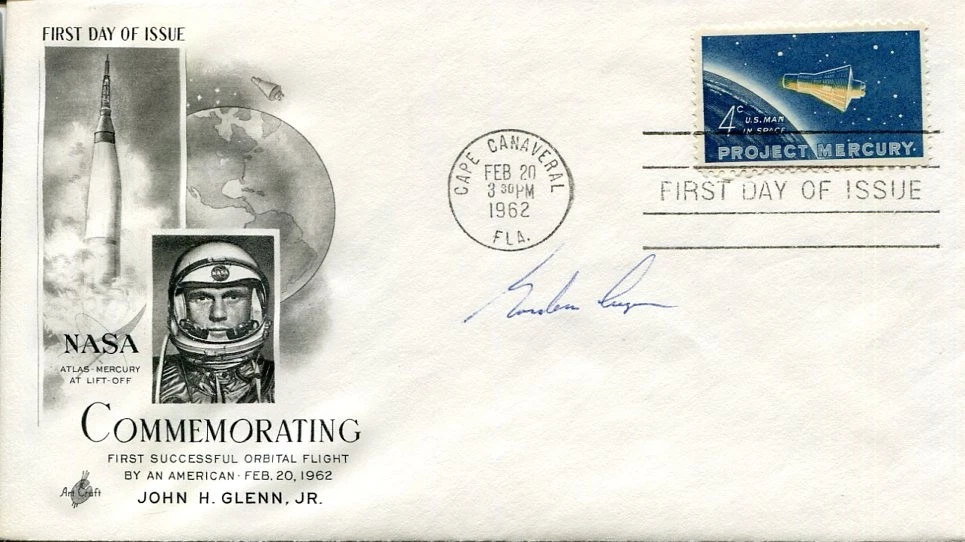 Gordon Cooper NASA Astronaut Mercury Gemini Rare Signed Autograph FDC JSA