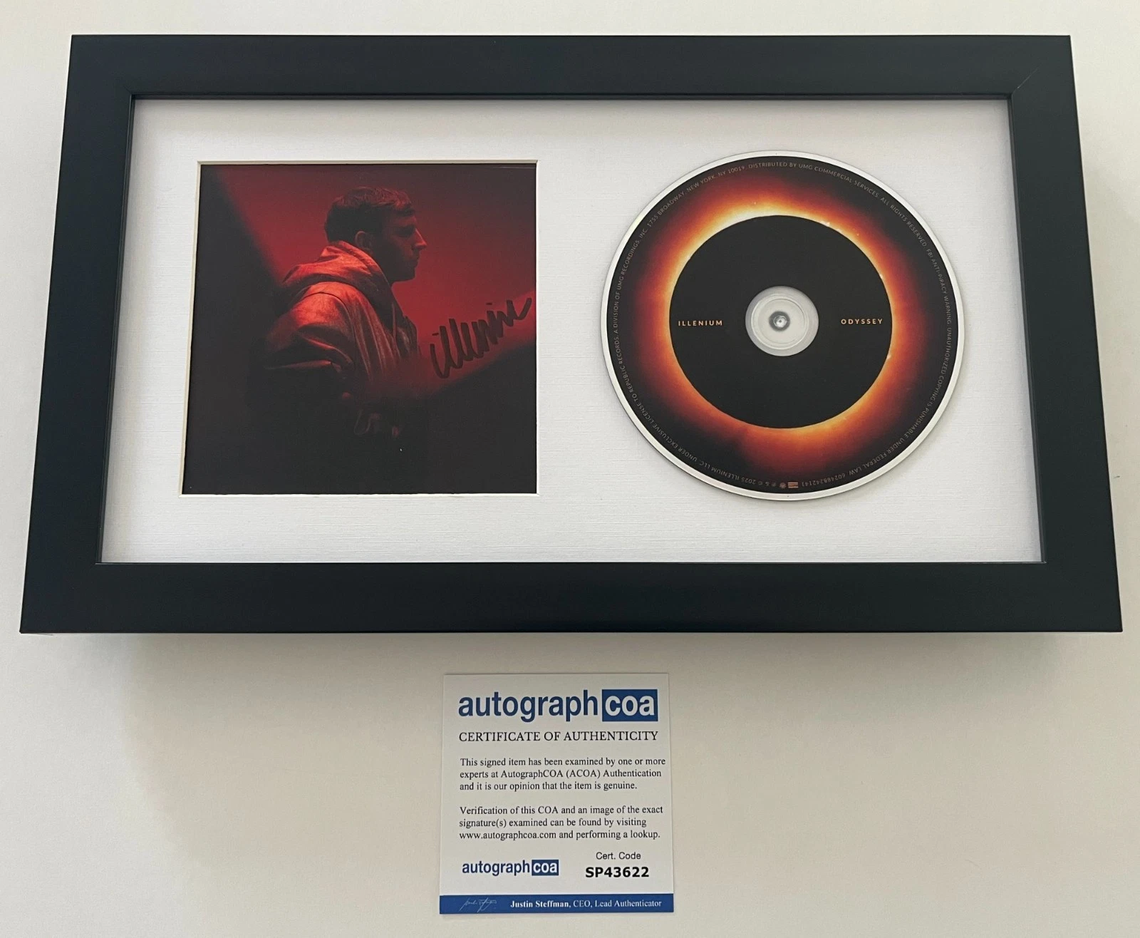 ILLENIUM SIGNED ODYSSEY FRAMED & MATTED CD & AUTOGRAPH COA ACOA