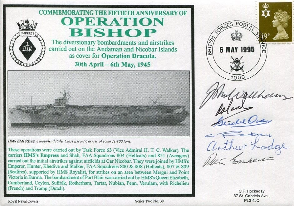 J. W. G. Wellhham A. E. Marsh G. Owen Operation Bishop WWII War Signed Autograph