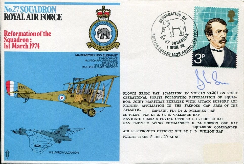 Fl Lt J McLaren RAF Pilot No 27 Squadron WWII War Signed Autograph