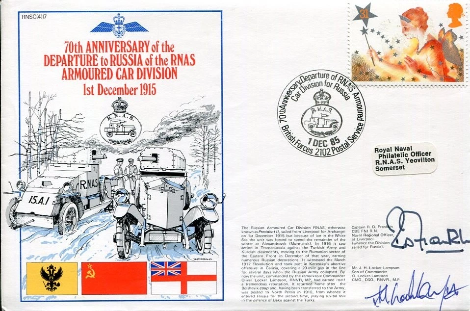 Captain R. D. Franklin Russian Armored Car Division WWII War Signed Autograph