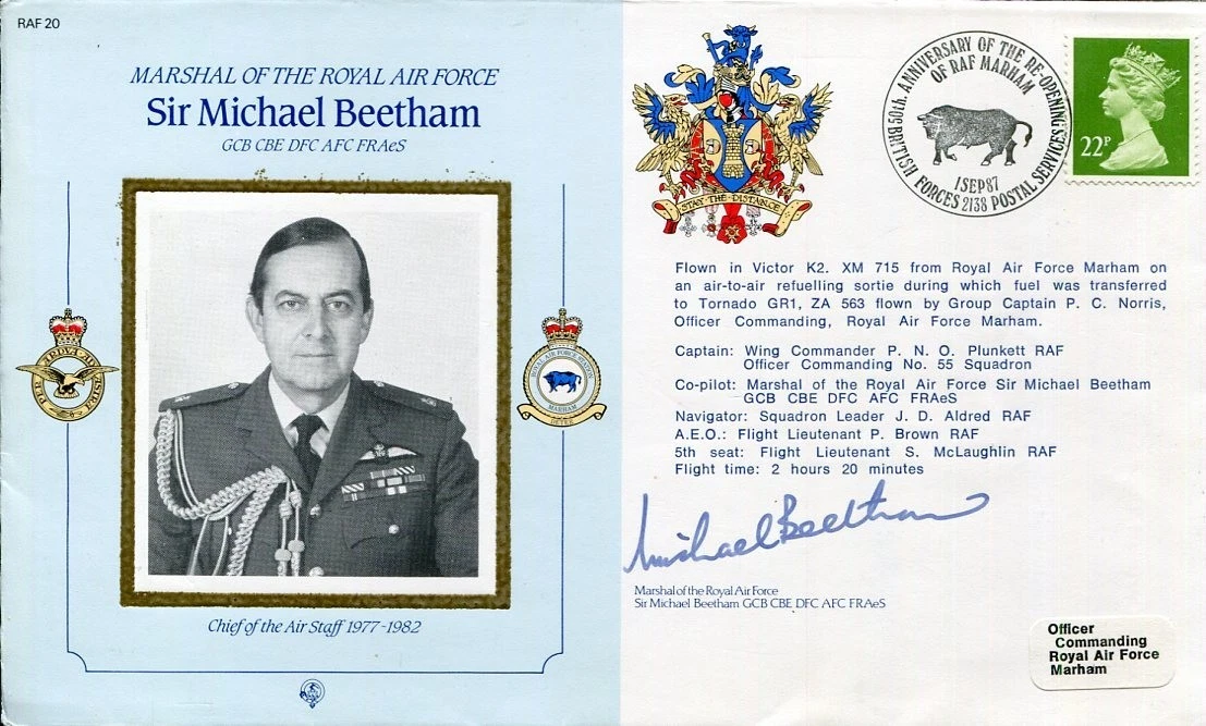 Michael Beetham RAF WWII War Bomber Pilot Battle of Berlin Signed Autograph