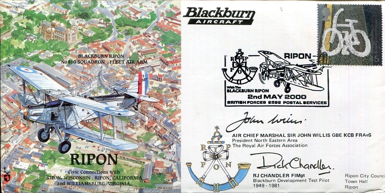 Air Chief Marshall John Willis RJ Chandler Test Pilot RAF Signed Autograph