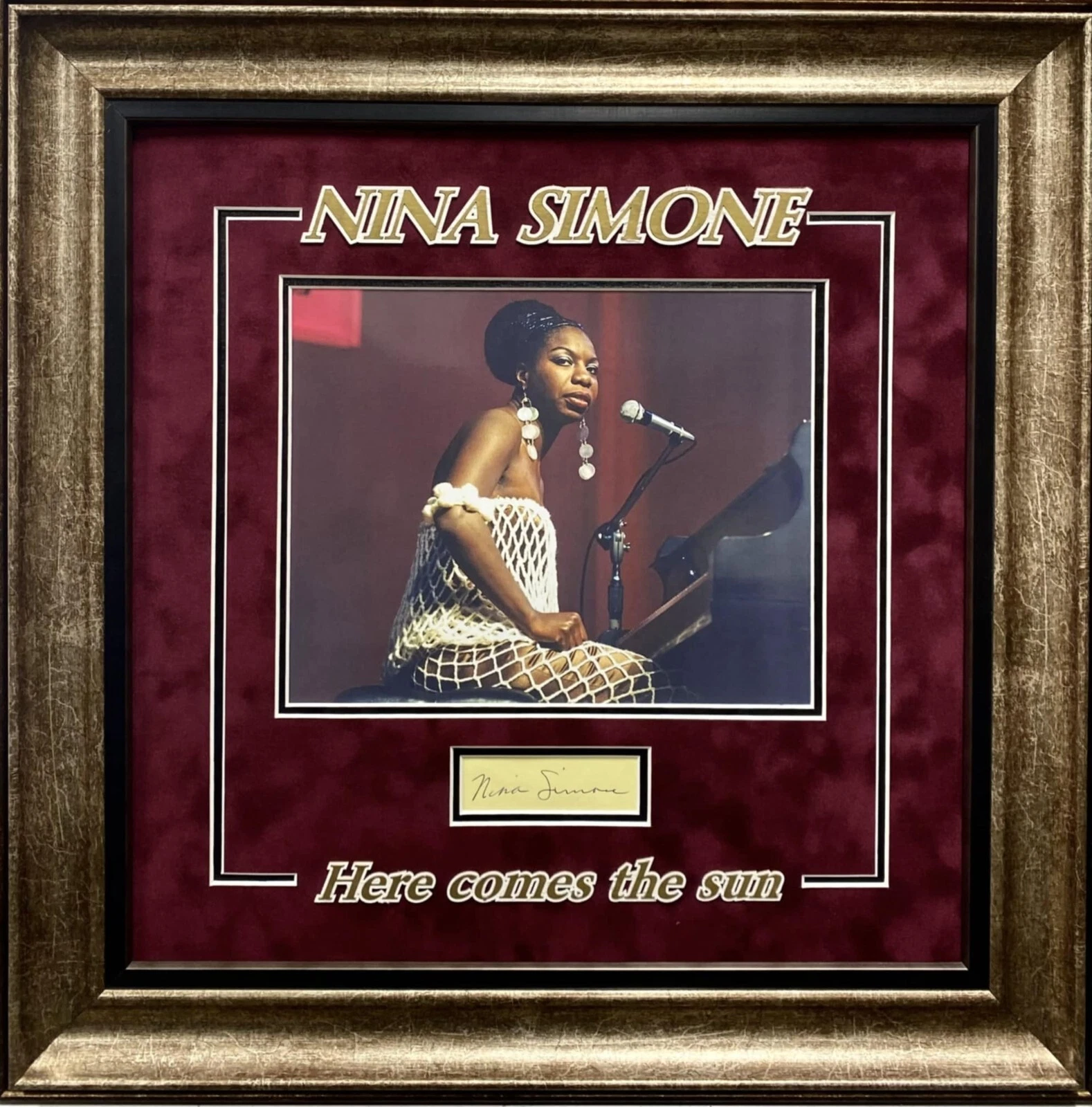 Nina Simone Here Comes The Sun Singer Signed Autograph Framed Photo Display