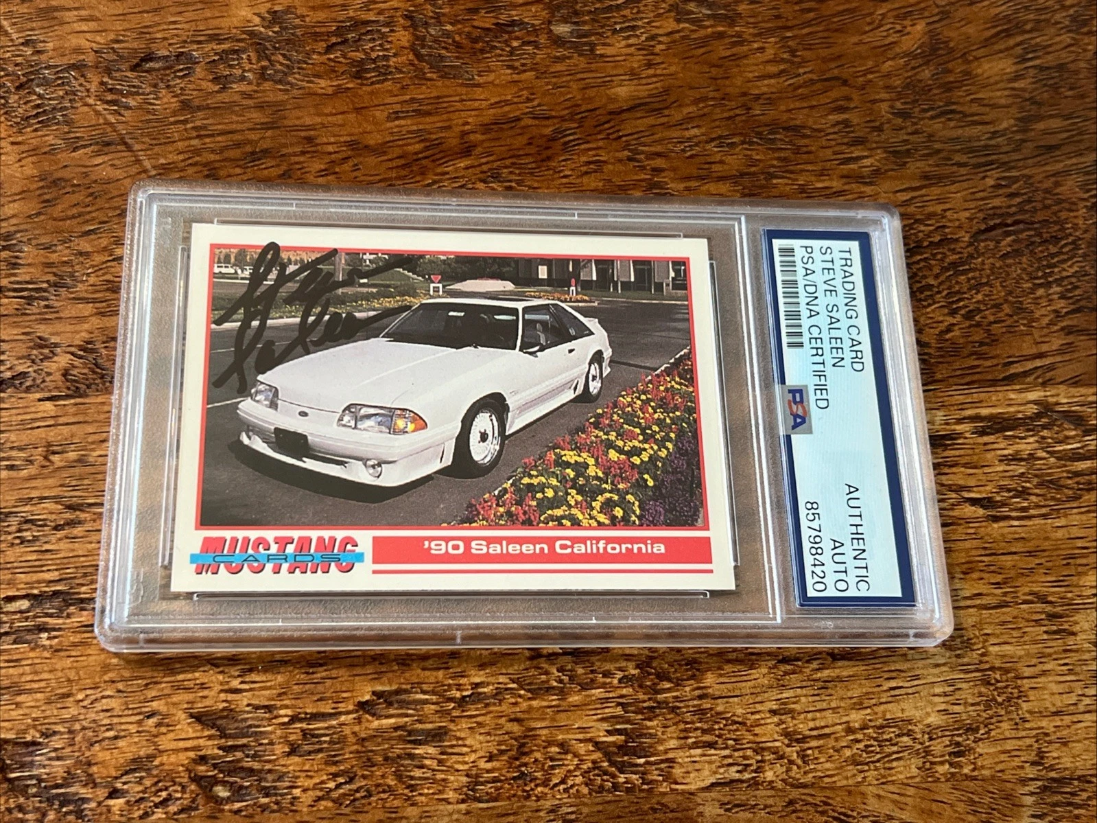 Steve Saleen IP Signed Mustang Card PSA DNA Coa Slab Autographed