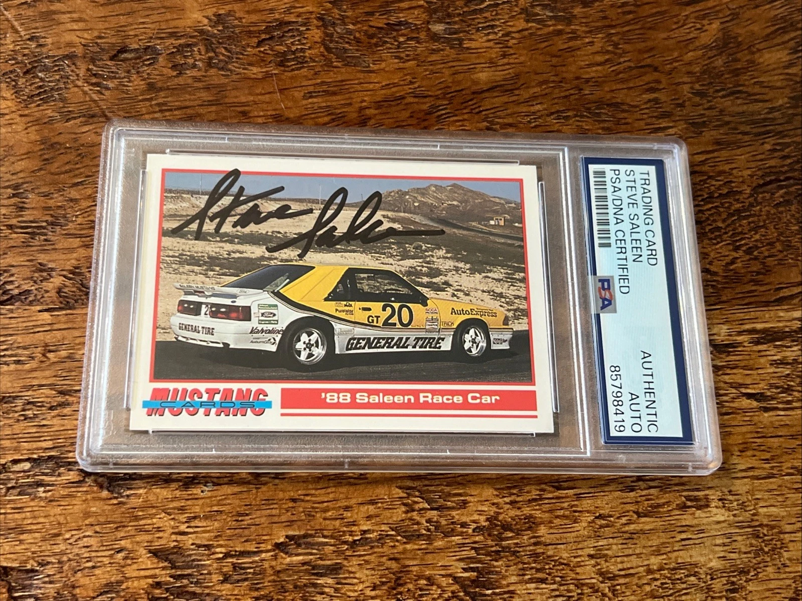 Steve Saleen IP Signed Mustang Card PSA DNA Coa Slab Autographed